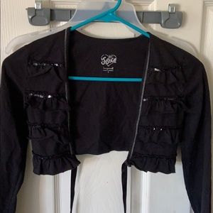 Girls black shrug size 7
